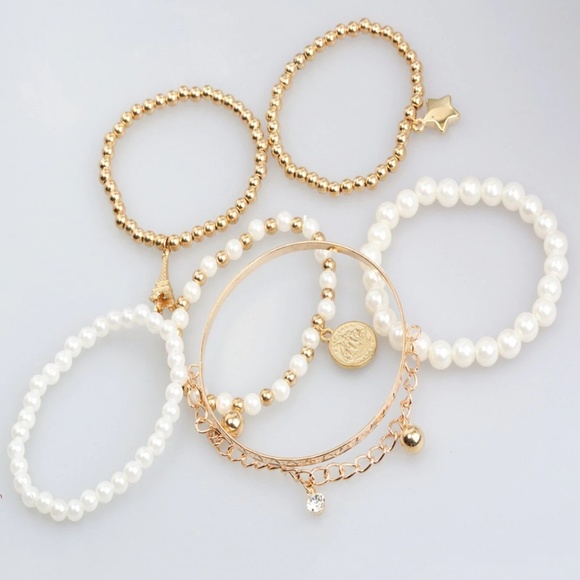 🌸4/$25🌸New Faux Pearl Bracelet Set - Picture 2 of 3